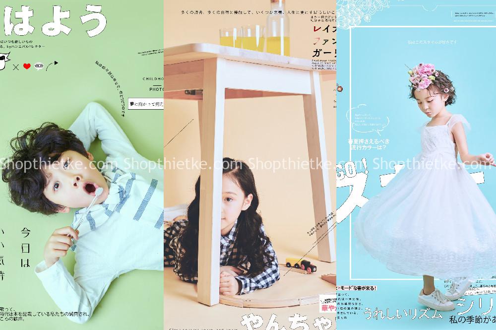 30 PSD Layout Ảnh Bìa Dùng Cho Ảnh Chụp Trẻ Em Phong Cách Hàn -Nhật