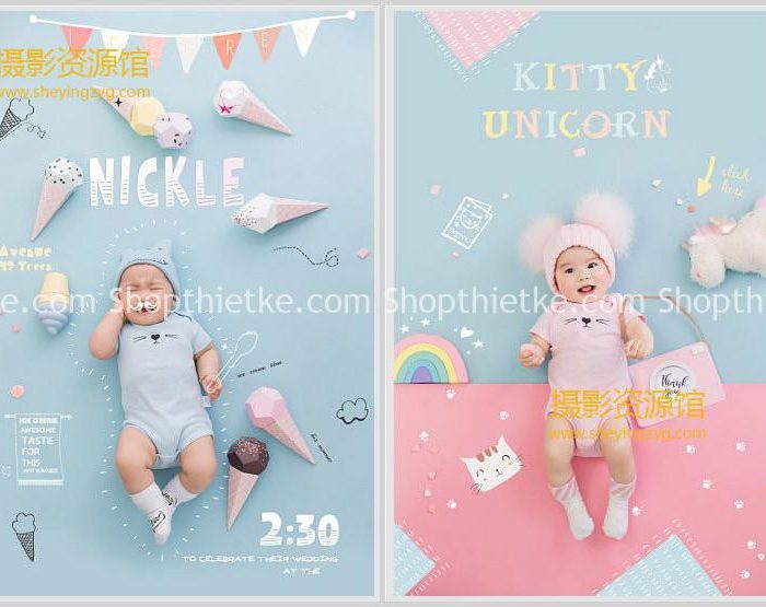 28 PSD Layout Ảnh Bìa Vui Nhộn Dành Cho Em Bé