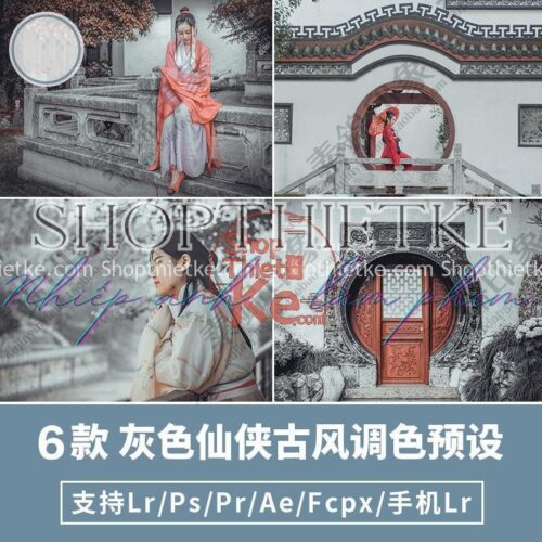 06 Tone Màu Xám Dùng Cho Ảnh Cổ Trang (LR/XMP/CUBE/DNG)