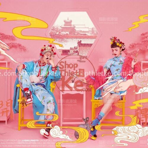 60 PSD Bao Gồm Typo Và Background Phong Cách China