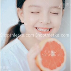 01 Preset Chân Dung Trẻ Em Chụp Indoor Tone Màu Hồng Trắng