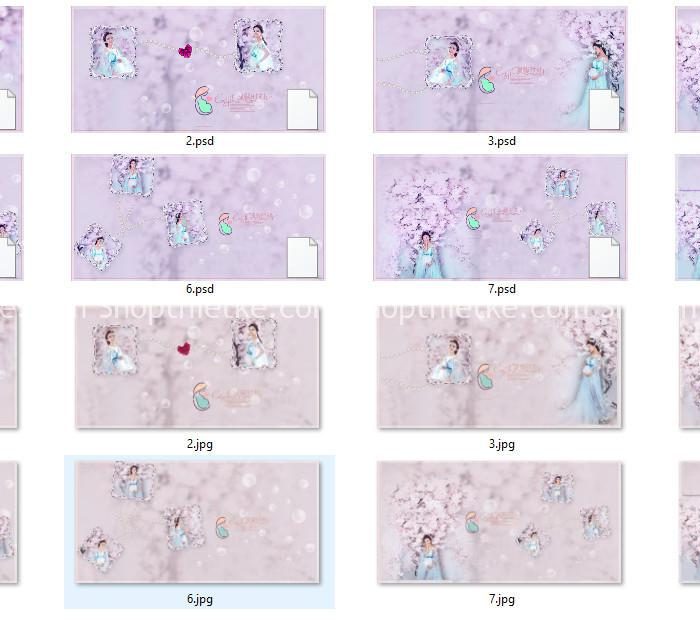 12 Kiểu Album Ảnh Chụp Mẹ Bầu -  Bao Gồm 96 PSD Full Layer
