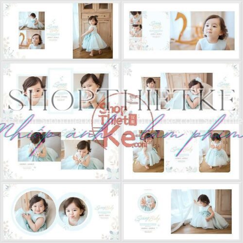 Mẫu Album Edit Ảnh Trẻ Em Dễ Thương Bao Gồm 32 PSD
