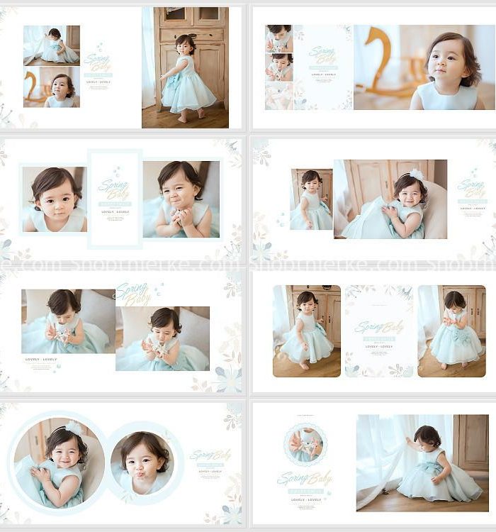 Mẫu Album Edit Ảnh Trẻ Em Dễ Thương Bao Gồm 32 PSD