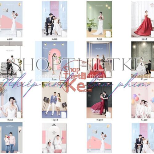 20 PSD Background Studio Ảnh Cưới Phong Cách Hàn Quốc 2020