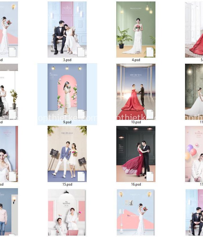 20 PSD Background Studio Ảnh Cưới Phong Cách Hàn Quốc 2020
