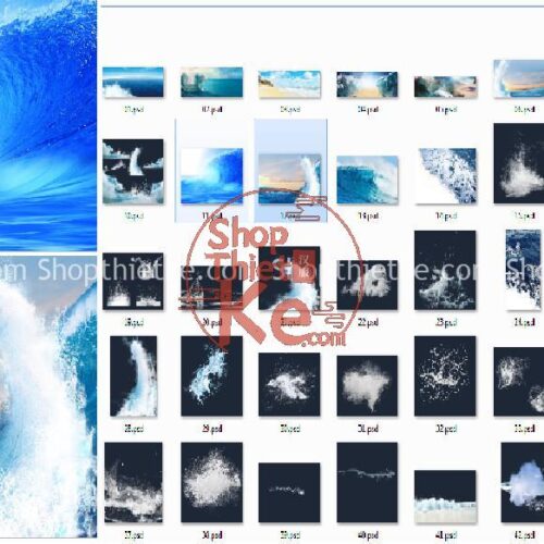 46 PSD và 22 PNG Vật Liệu Sóng Biển - Dùng Để Ghép Ảnh Chất Lượng Cao