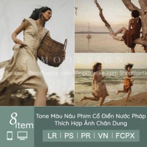 08 Tone Màu Nâu Phim Cổ Điển Nước Pháp - Thích Hợp Ảnh Chân Dung (LR/XMP/DNG/CUBE)