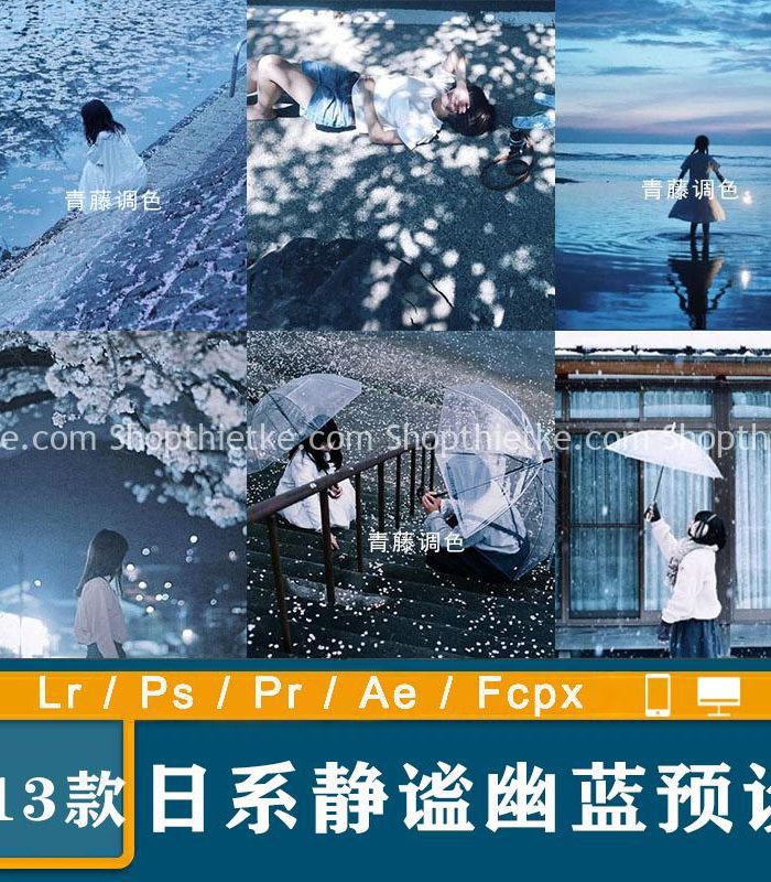 13 Tone Màu Xanh Tĩnh Lặng Phổ Biến Tại Nhật Bản (XMP/CUBE/DNG)