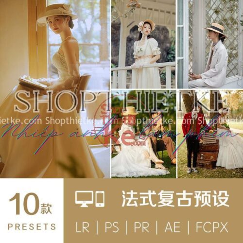 10 Preset Tone Màu Phim Pháp Cổ Điển Dành Cho Ảnh Cưới Châu Á (XMP/LR/DNG/CUBE)