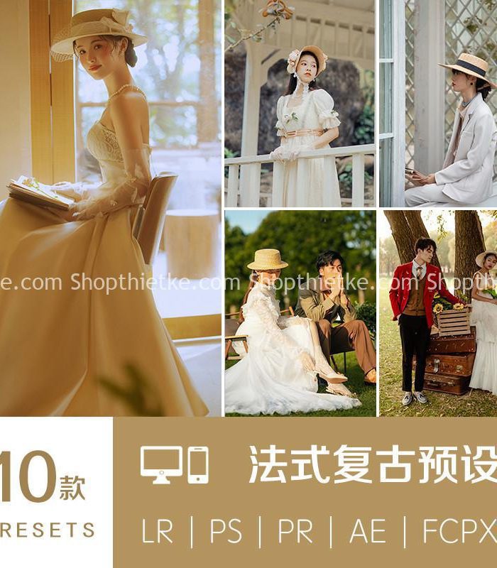 10 Preset Tone Màu Phim Pháp Cổ Điển Dành Cho Ảnh Cưới Châu Á (XMP/LR/DNG/CUBE)