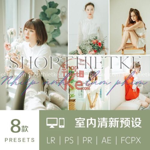 08 Tone Màu Trong Trẻo Thích Hợp Chụp Trong Nhà - Studio Phong Cách Nhật Bản (XMP/LR/DNG/CUBE)