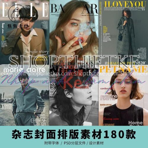 180 Mẫu Bìa Tạp Chí Phong Cách Âu - Mỹ Với Bố Cục Sang Trọng (PSD Kèm Font)