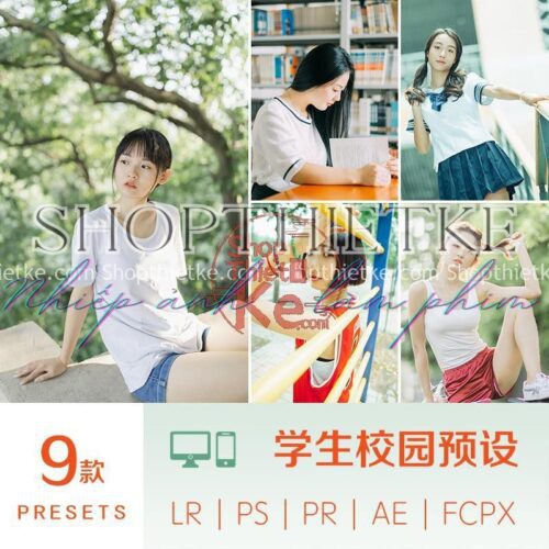 09 Preset Dùng Cho Ảnh Chân Dung Đồng Phục Nữ Sinh Tone Màu Trong Và Sắc Nét (XMP/LR/DNG/CUBE)