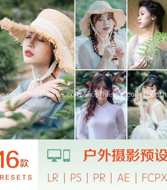 16 Tone Màu Xanh Dịu Nhẹ Thích Hợp Ảnh Chụp Chân Dung Ngoài Trời Với Hoa Lá (XMP/DNG/CUBE)