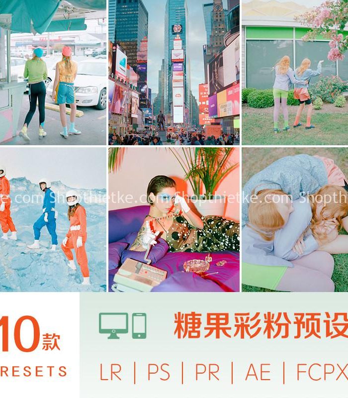10 Tone Màu Rực Rỡ Phong Cách Kẹo Ngọt Macaron Từ Taobao (XMP/DNG/CUBE)