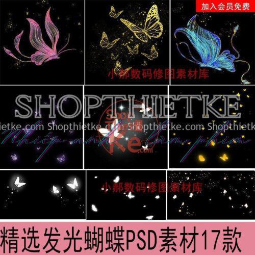 Bộ Thiết Kế Cánh Bướm Phát Sáng Huyền Ảo Mơ Màng Mới 2023 (PSD)