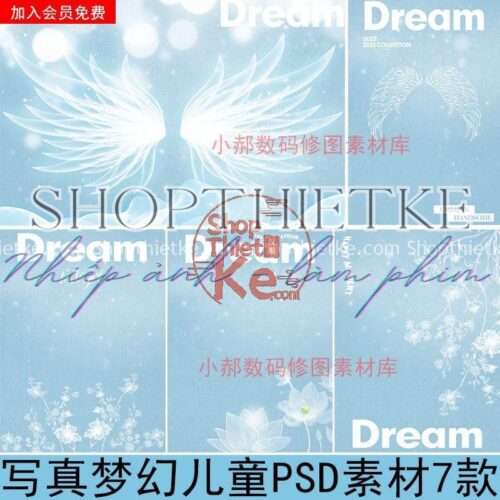 07 Background Thiết Kế Phong Cách Giấc Mơ Nhẹ Nhàng, Huyền Ảo (PSD)