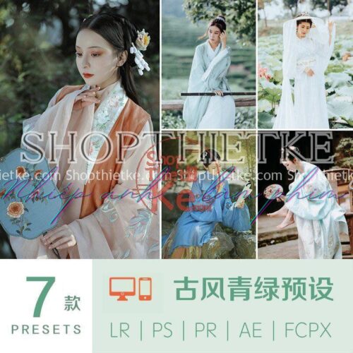 07 Preset Tone Màu Cổ Trang Nhẹ Nhàng, Tone Màu Ngọc Lam Lạ Mắt (XMP/LR/DNG/CUBE)