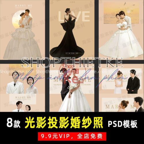 8 Mẫu PSD Background Cho Ảnh Cưới Studio Font Chữ TÌNH YÊU (PSD)