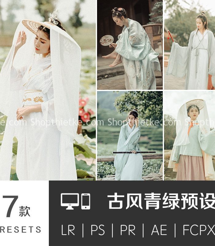 Trang chủ 320 07 Preset Tone Màu Cổ Trang Nhẹ Nhàng, Tone Màu Ngọc Lam Lạ Mắt (XMP/LR/DNG/CUBE)
