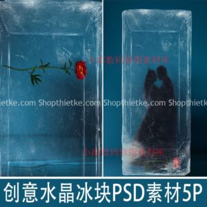 PSD Ghép Ảnh Chân Dung Hiệu Ứng Đóng Băng Khối Pha Lê Cực Độc Lạ (PSD Kèm Font)