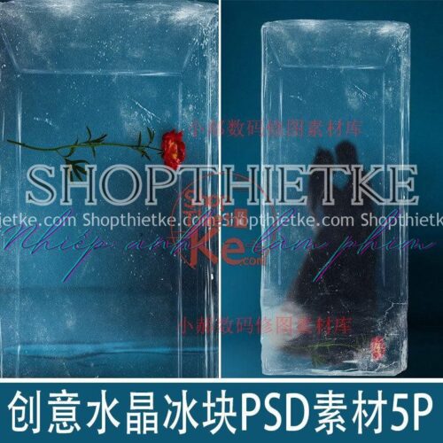 PSD Ghép Ảnh Chân Dung Hiệu Ứng Đóng Băng Khối Pha Lê Cực Độc Lạ (PSD Kèm Font)