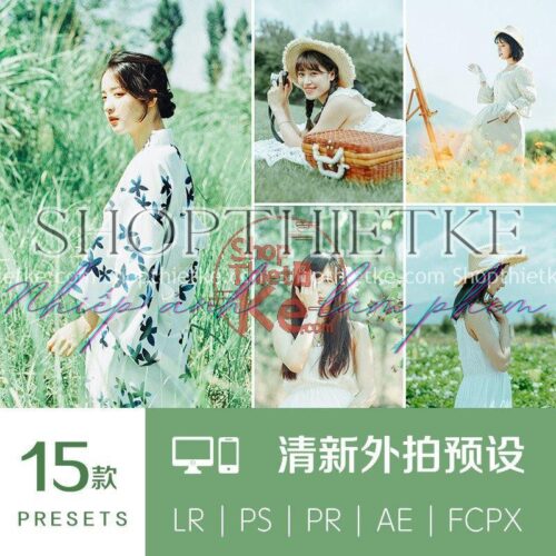 15 Tone Màu Trong Trẻo, Tươi Mát Thích Hợp Chân Dung Ngoại Cảnh Phong Cách Nhật Bản (XMP/LR/DNG/CUBE)