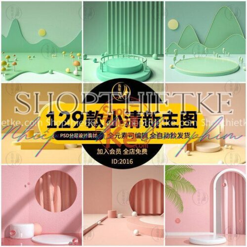 129 Background C4D Trưng Bày Sản Phẩm Phong Cách Trẻ Trung Mới Nhất Năm 2023 (PSD)