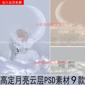 9 Background Studio Ảnh Cưới Mơ Mộng Dưới Ánh Trăng (PSD)