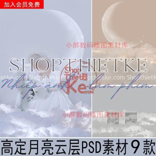 9 Background Studio Ảnh Cưới Mơ Mộng Dưới Ánh Trăng (PSD)