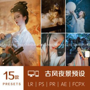 15 Tone Màu Chụp Ảnh Cổ Trang Phù Hợp Phong Cảnh Ban Đêm, Ánh Sáng Yếu (XMP/LR/DNG/CUBE)