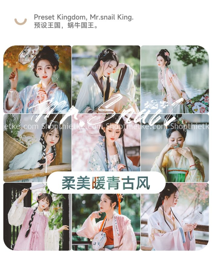 09 Tone Màu Trong Trẻo Dành Riêng Cho Concept Cổ Trang, Chân Dung Ngoài Trời (XMP/LR/DNG/CUBE)