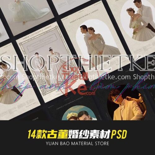 14 Mẫu Khung Backdrop Ảnh Cưới Cổ Điển Phong Cách Hàn Quốc Nhẹ Nhàng (PSD)