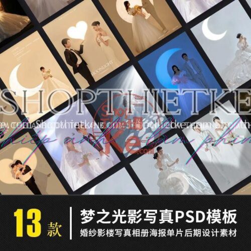 13 Mẫu Thiết Kế Ảnh Cưới Chủ Đề Ánh Trăng Huyền Ảo (PSD)