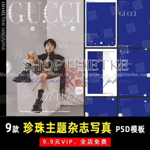 09 Kiểu Tạp Chí Với Thiết Kế Chữ GUCCI Ngọc Trai Cực Kì Độc Đáo (PSD)