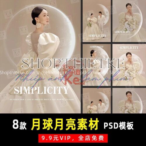 08 Background Ảnh Cưới Tối Giản Với Siêu Mặt Trăng Cực Chi Tiết (PSD)