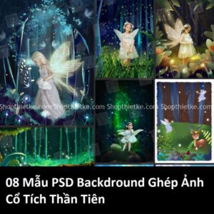 08 PSD Background Cổ Tích Thần Tiên Ghép Ảnh Em Bé Mới Nhất 2023
