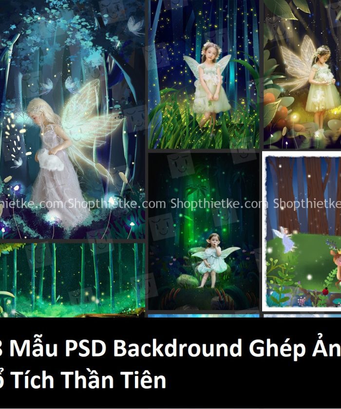 08 PSD Background Cổ Tích Thần Tiên Ghép Ảnh Em Bé Mới Nhất 2023