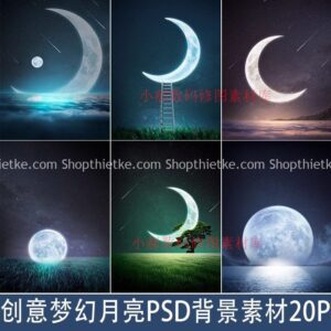 20 PSD Background Mặt Trăng Trong Giấc Mơ Ghép Manipulation (PSD)