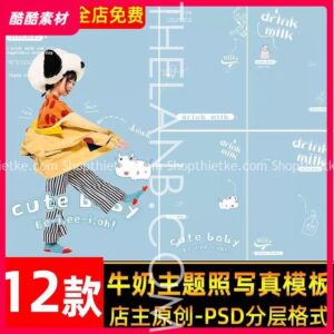 12 Background Trẻ Em Cute Nét Vẽ Tay Phù Hợp Anh Em Làm Ảnh Studio (PSD)