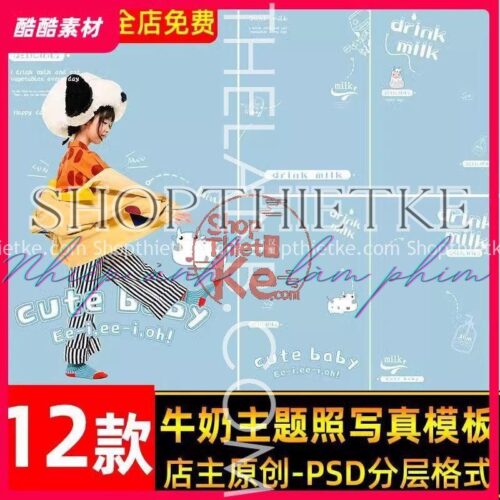 12 Background Trẻ Em Cute Nét Vẽ Tay Phù Hợp Anh Em Làm Ảnh Studio (PSD)