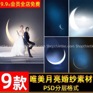 09 Mẫu Background Trăng Khuyết Sang Trọng Ghép Ảnh Cưới (PSD)