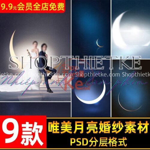 09 Mẫu Background Trăng Khuyết Sang Trọng Ghép Ảnh Cưới (PSD)
