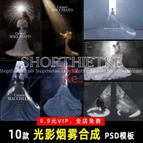10 Background Ánh Sáng Ghép Ảnh Cưới Hot Trending 2023 Studio China (PSD)