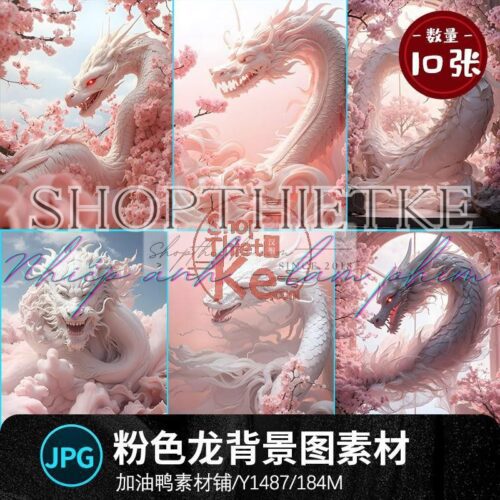 10 Background Rồng Thần Màu Hồng Siêu Phẩm Ghép Ảnh Cổ Trang (JPG)