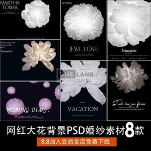 08 Mẫu Background Hoa Khổng Lồ Ghép Ảnh Cưới Studio (PSD)