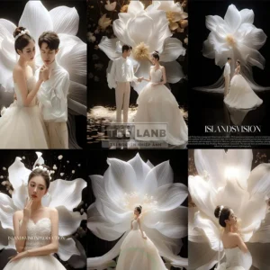 06 Mẫu Hoa Thiết Kế 3D Khổ Lớn Ghép Ảnh Cưới Studio 2024