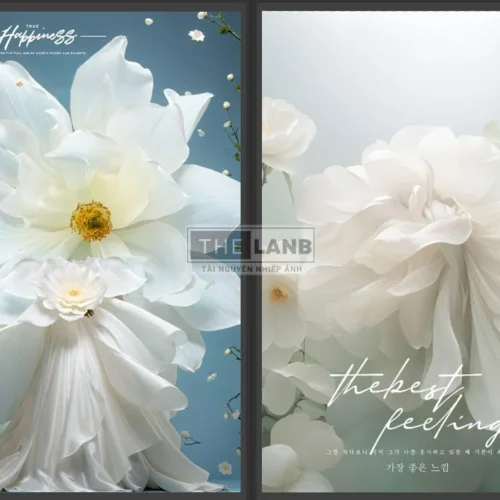 06 Background Hoa Nghệ Thuật 3D Khổng Lồ Ghép Ảnh Cưới Trending 2024 (PSD)