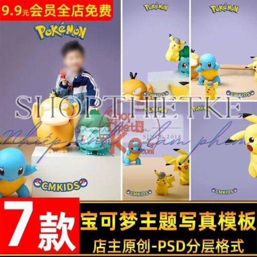 07 Background Pokemon Chất Lượng Cao Ghép Ảnh Trẻ Em (PSD)